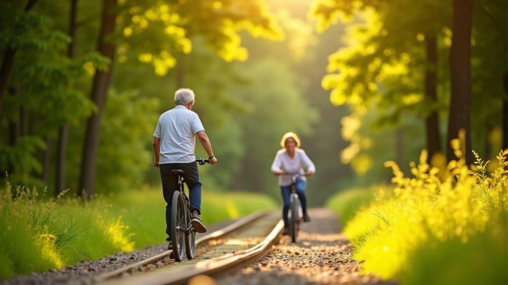 Pensionāri uz veloceļiem pamesto dzelzceļa trakā